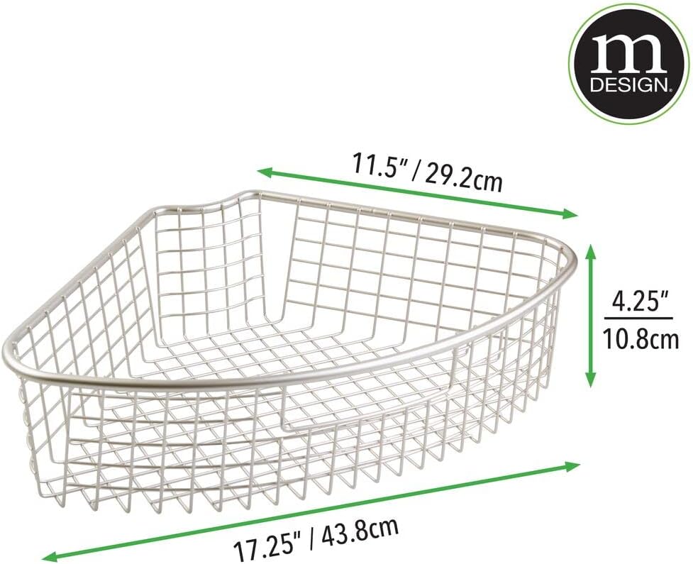 Metal Kitchen Cabinet Lazy Susan Storage Organizer Basket with Front Handle - 4 Pack S222
