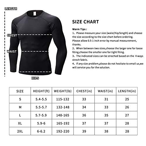 Men's Compression Long Sleeve Athletic T Shirt U986354