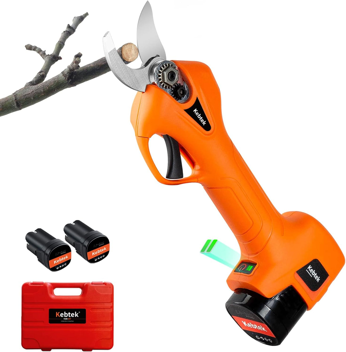 Battery Powered Electric Pruning Shears Cordless with 2Pack 2Ah Rechargable Batteries 16.8V 25MM Cutting Diameter L5047