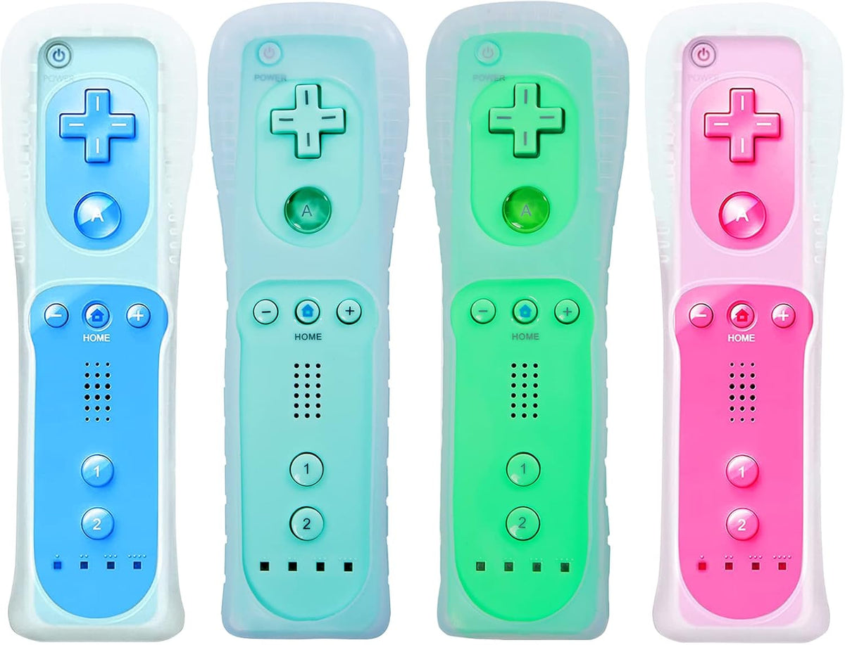 2 Pack Wii Remote Controller Silicone Case and Wrist Strap Light Green L556892