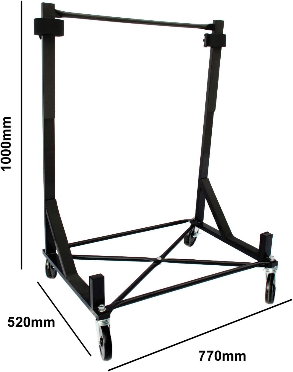 Heavy-duty Hardtop Stand Storage Cart with Castors and Strap O7044