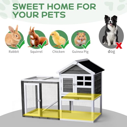 48" Wood Rabbit Hutch with Run E404