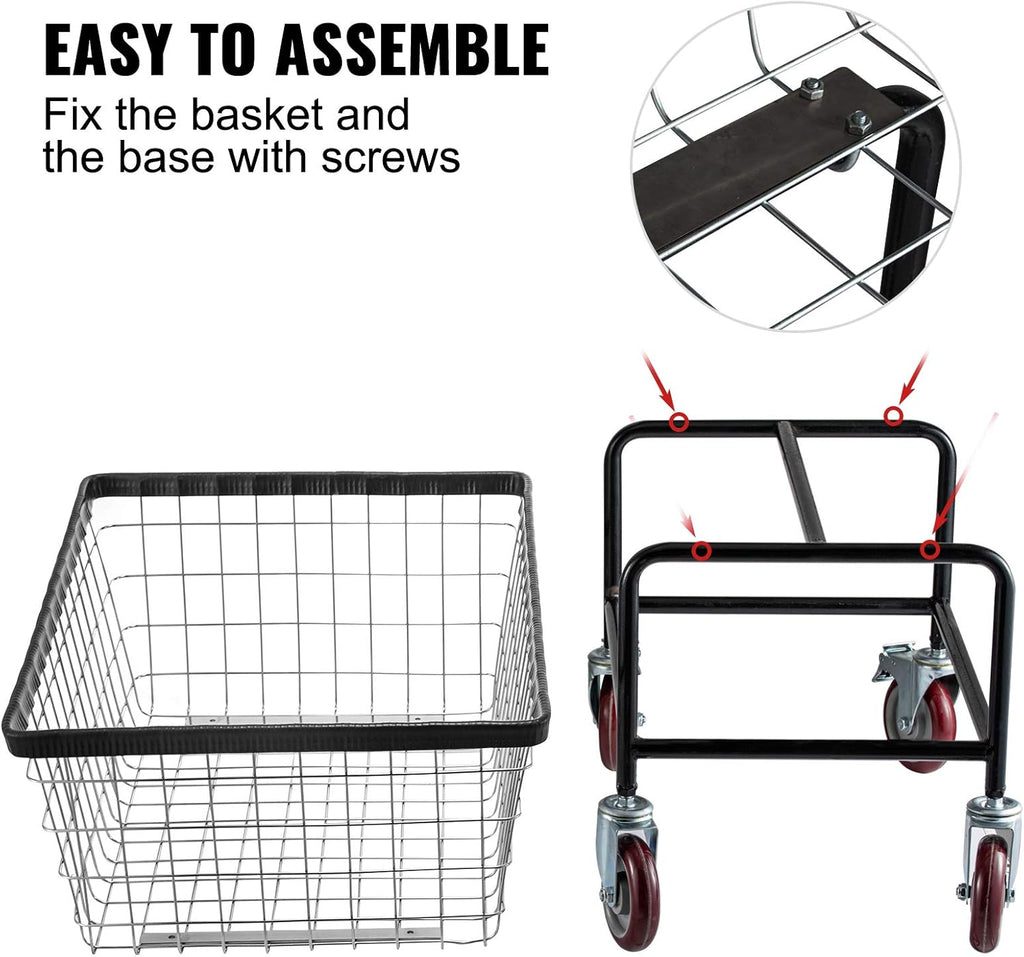 2.5 Bushel Wire Laundry Cart with Wheels H710310