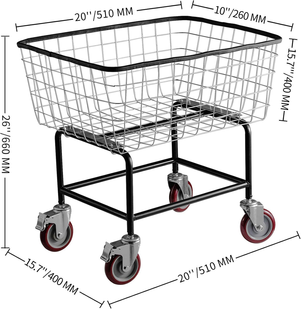 2.5 Bushel Wire Laundry Cart with Wheels H710310