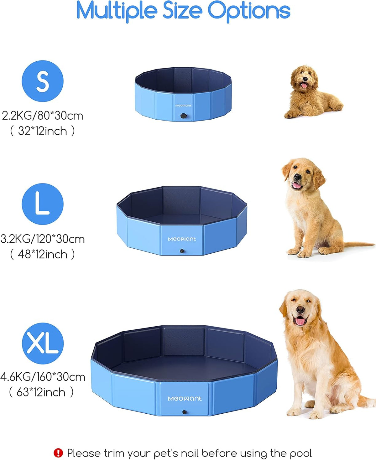Foldable Hard Plastic Dog Pool 48inch Pack of 2 Q9719