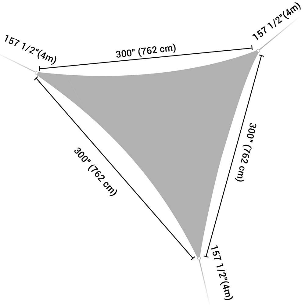 Brown White Triangle Sun Sail Shade Canopy W378386