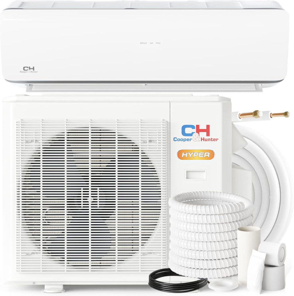 9,000 BTU 25 SEER Ductless Mini-Split Air Conditioner Heat Pump with 16FT Copper Line Set and Communication Wires D449163