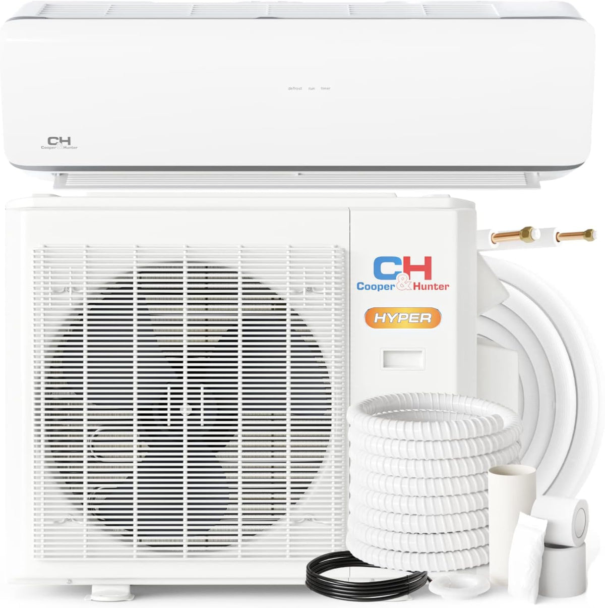 9,000 BTU 25 SEER Ductless Mini-Split Air Conditioner Heat Pump with 16FT Copper Line Set and Communication Wires D449163