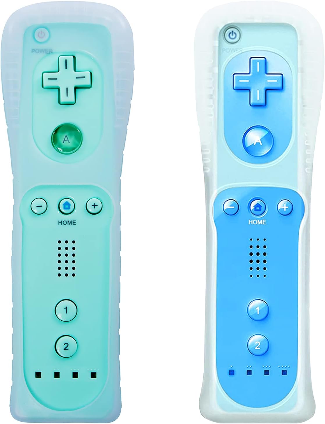 2 Pack Wii Remote Controller Silicone Case and Wrist Strap Light Green L556892