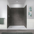 32 in. x 60 in. x 78 in. Slate Shower Kit with Left Drain Base in White (5-Piece) N7626