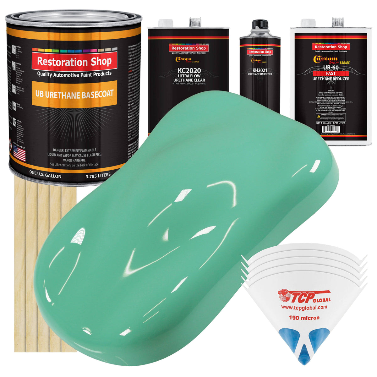 Light Aqua Gallon Urethane Basecoat Clearcoat Car Paint Kit J375