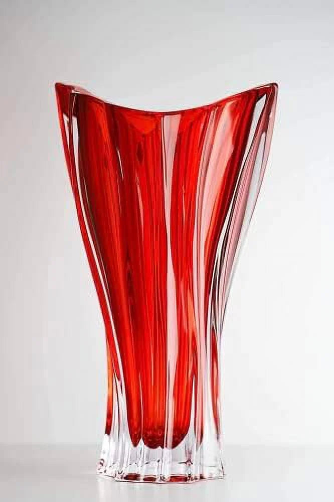 Red 12'' Crystal Glass Vase I79692