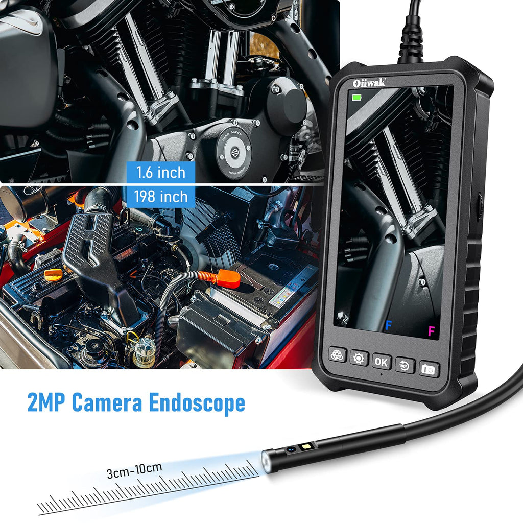 Triple Lens Industrial Endoscope Camera with 4.3'' IPS Screen 1080P HD Waterproof A3715