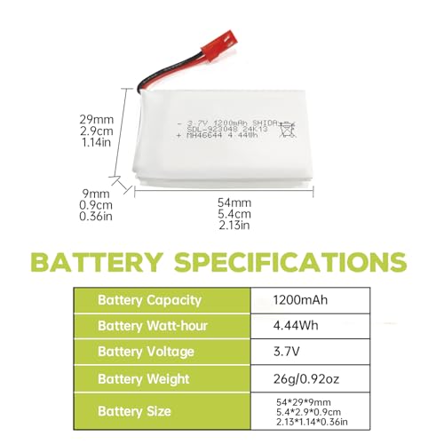 5PCS 3.7V 1200mAh 30C Lipo Battery with 5in1 Charger JST Plug P4578