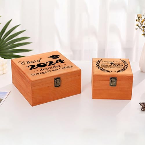 Custom Graduation Wooden Box with Name & Grad Year C826