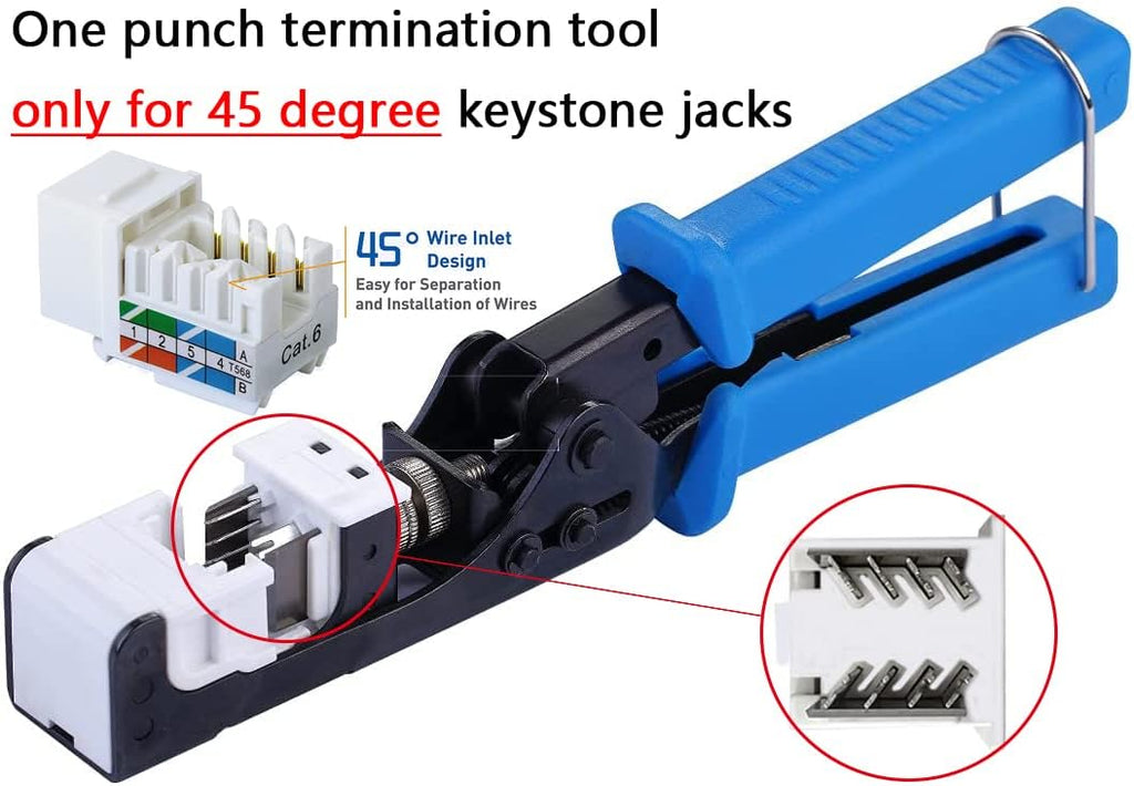 45 Degree RJ45 Keystone Jack Crimping Tool Pack of 2 J913422