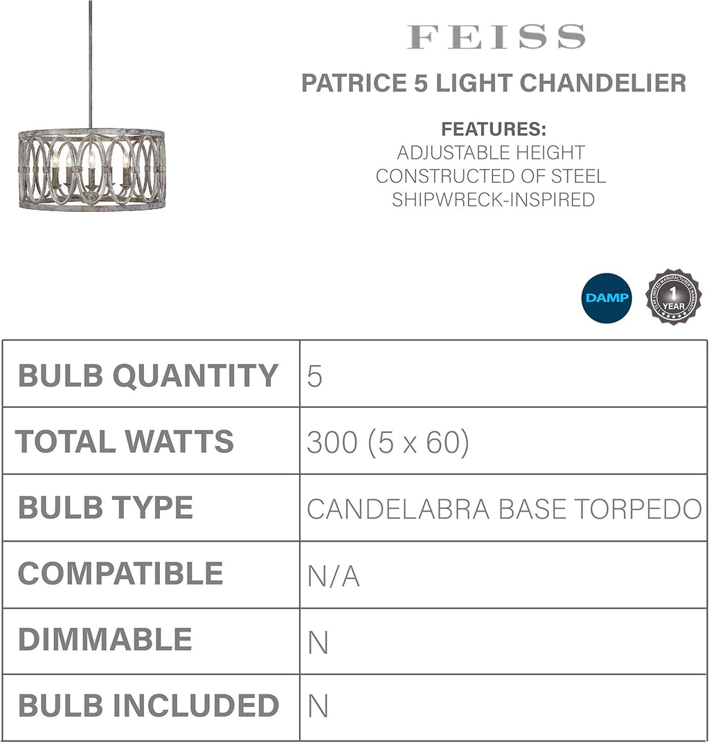 5-Light Outdoor Candle Chandelier U194081