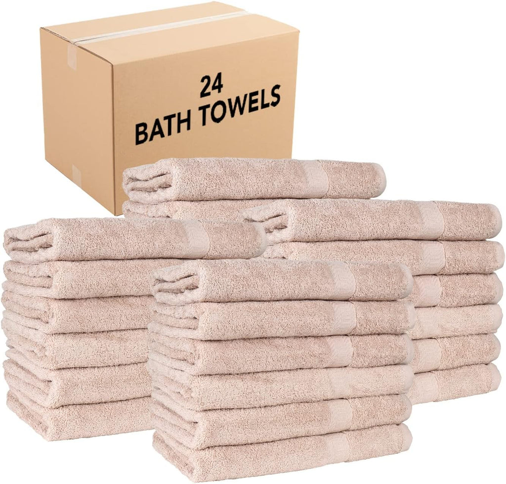 Beige Bath Towels 25x52 24 Pack J208