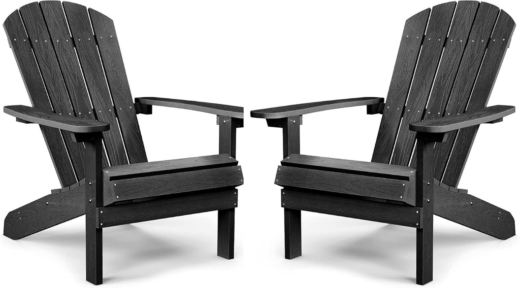 Grey Plastic Weather Resistant Adirondack Chairs Set of 4 J505