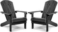 Grey Plastic Weather Resistant Adirondack Chairs Set of 4 J505