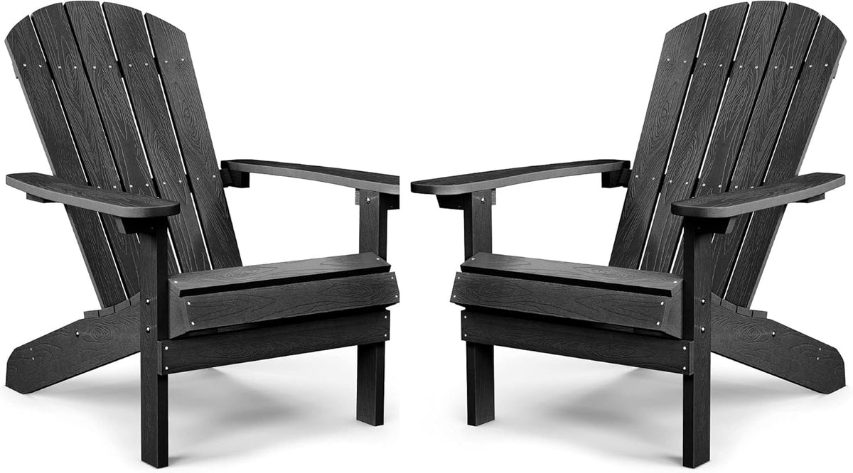 Grey Plastic Weather Resistant Adirondack Chairs Set of 4 J505