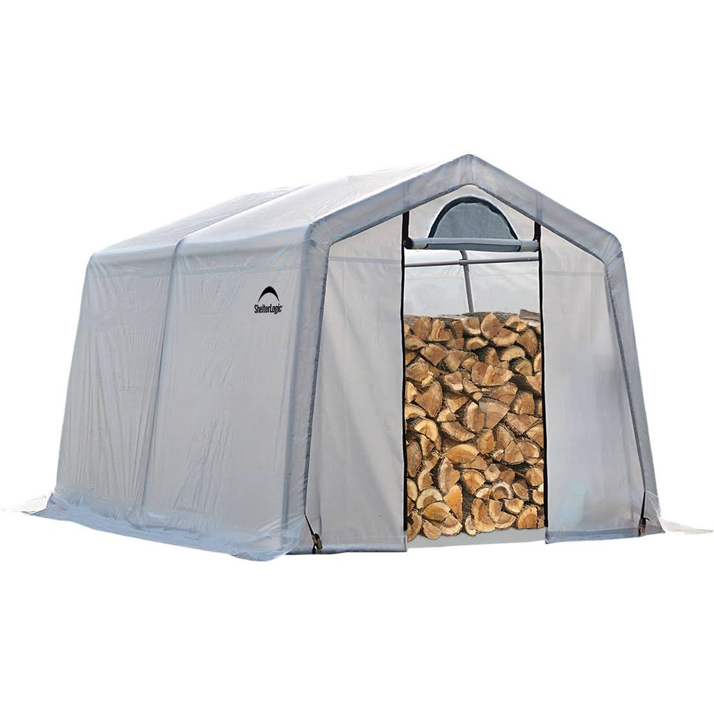 10 ft. x 10 ft. x 8 ft. Firewood Seasoning Shed M18095