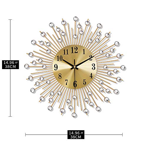 24Inch Round Crystal Black Silent Wall Clock W78029