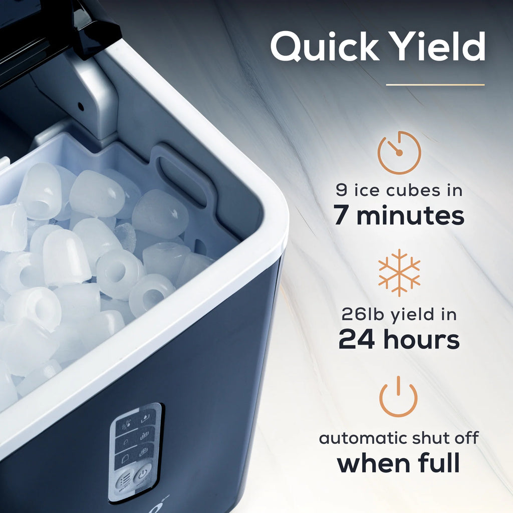 Black 26-Pound Automatic Self-Cleaning Ice Maker B4642