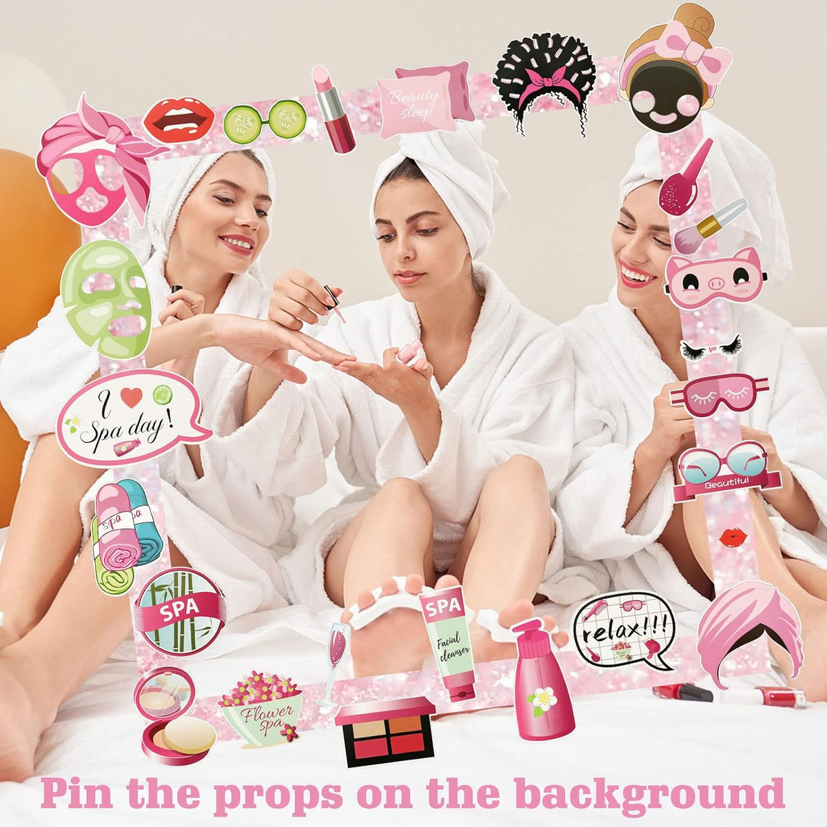 26 PCS Spa Party Photo Booth Props T40895