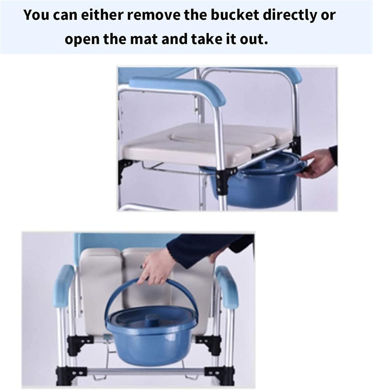 Wheelchair Shower Commode Chair with Footrests Q962