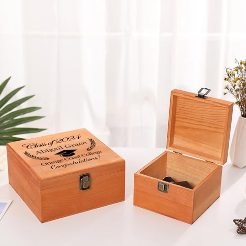 Custom Graduation Wooden Box with Name & Grad Year C826