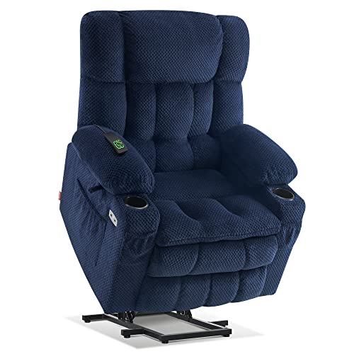 Dual Motor Power Lift Recliner Chair with Massage and Heat, Fabric, Burgundy N42089