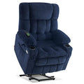 Dual Motor Power Lift Recliner Chair with Massage and Heat, Fabric, Burgundy N42089