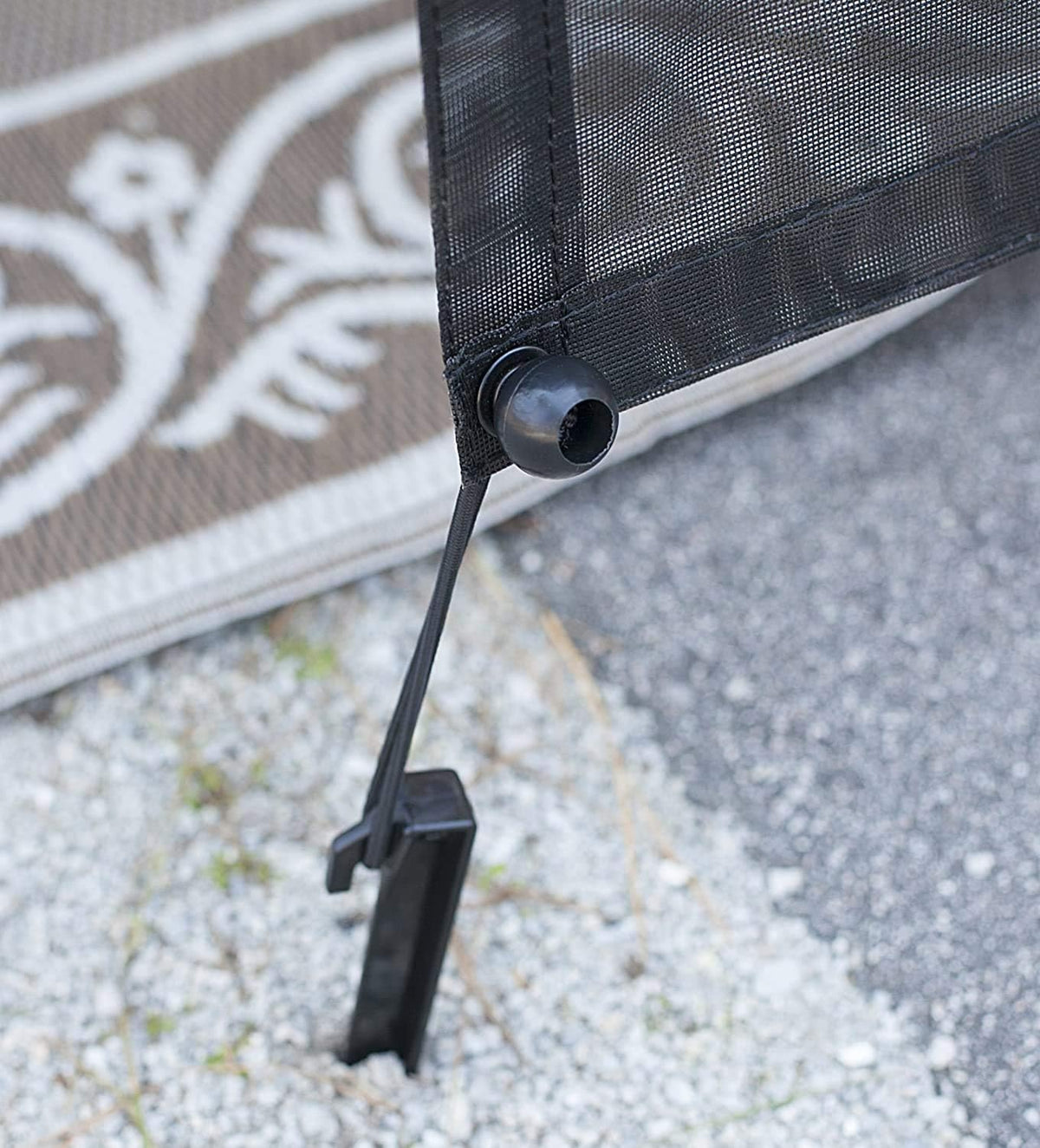 RV Awning Shade Screen 9'X7' Black Mesh Sunshade Pack of 2 D9604