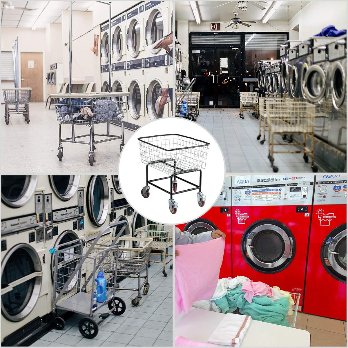 2.5 Bushel Wire Laundry Cart with Wheels H710310