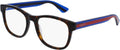 Havana Plastic Square Eyeglasses 53mm R17333