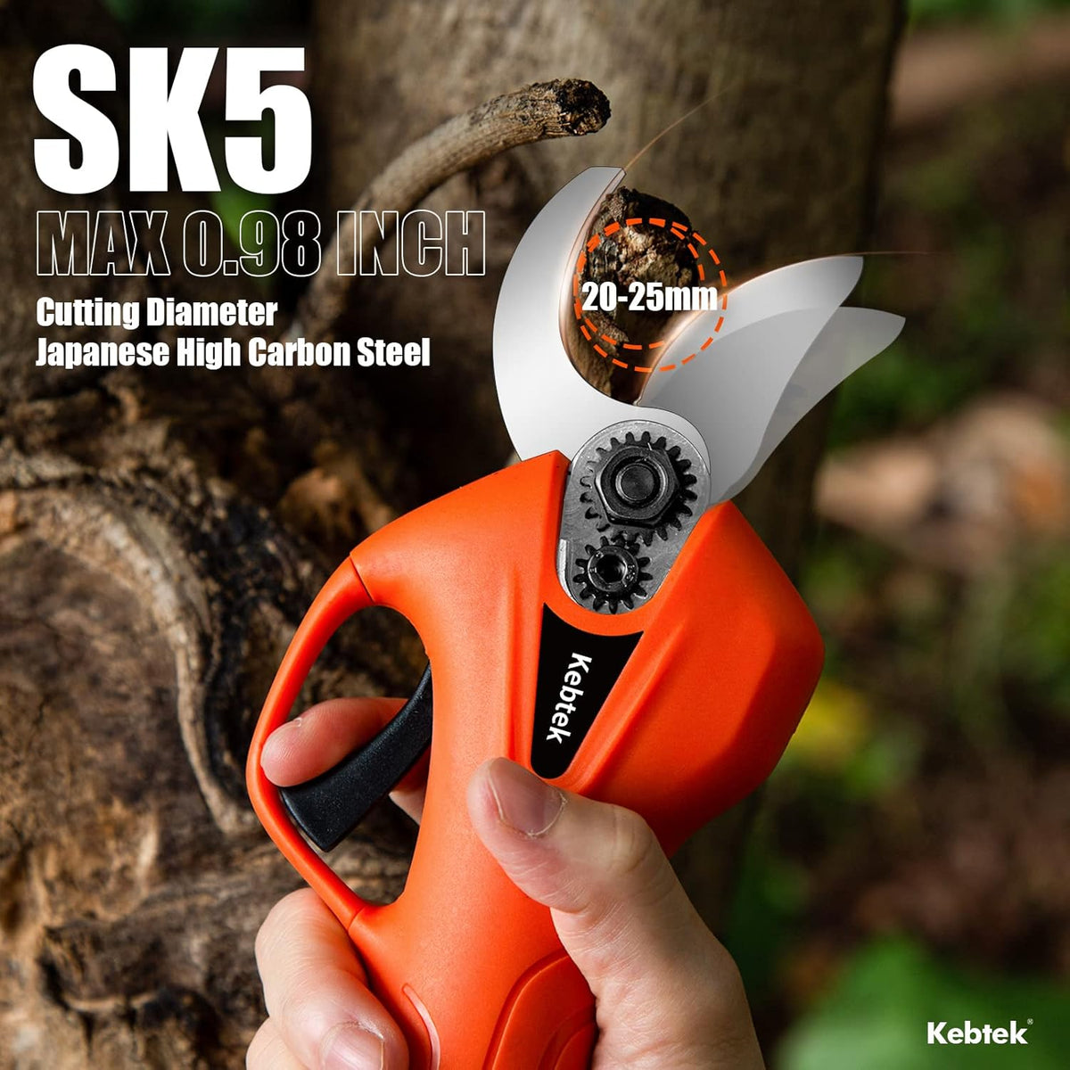 Battery Powered Electric Pruning Shears Cordless with 2Pack 2Ah Rechargable Batteries 16.8V 25MM Cutting Diameter L5047