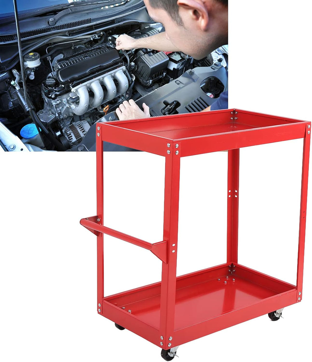 Utility Cart 2-Tray Rolling Storage Trolley C742850