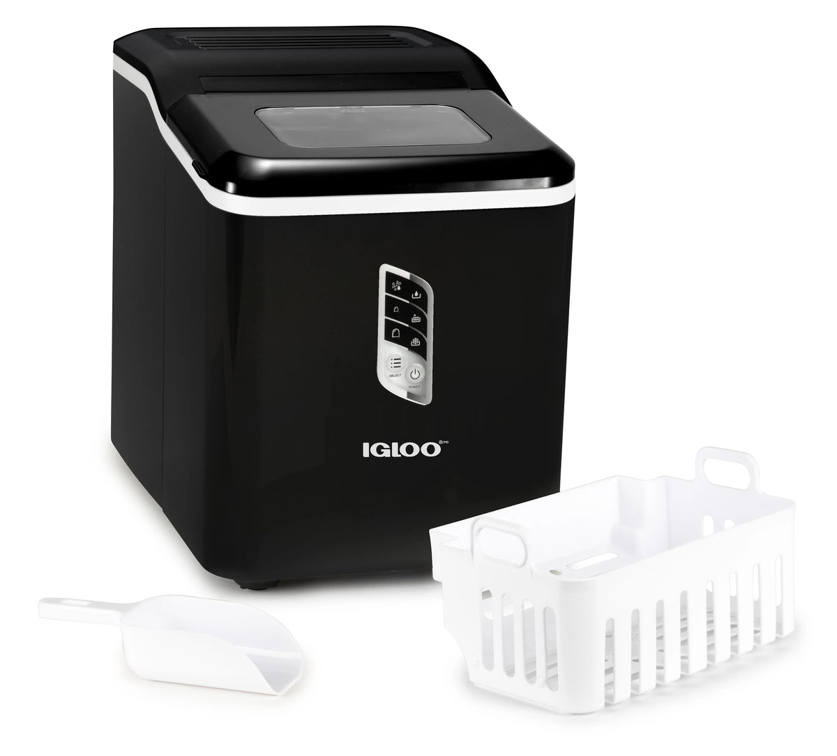 Black 26-Pound Automatic Self-Cleaning Ice Maker B4642