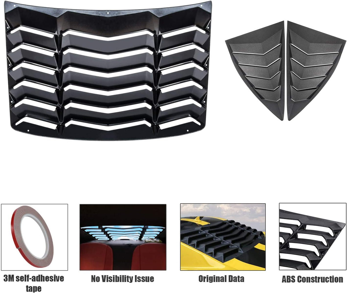 Matte Black ABS Window Louvers and Sunshade Covers S539