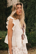 Tie Front Blouse in Mocha W4922