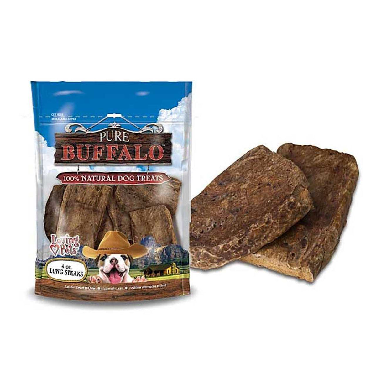 Pure Buffalo Lung Steaks Dog Treat Y841