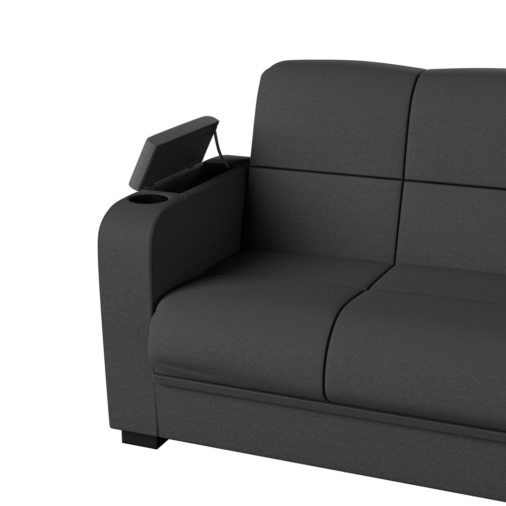 Gray Microfiber Storage Arm Convert-a-Couch I654500