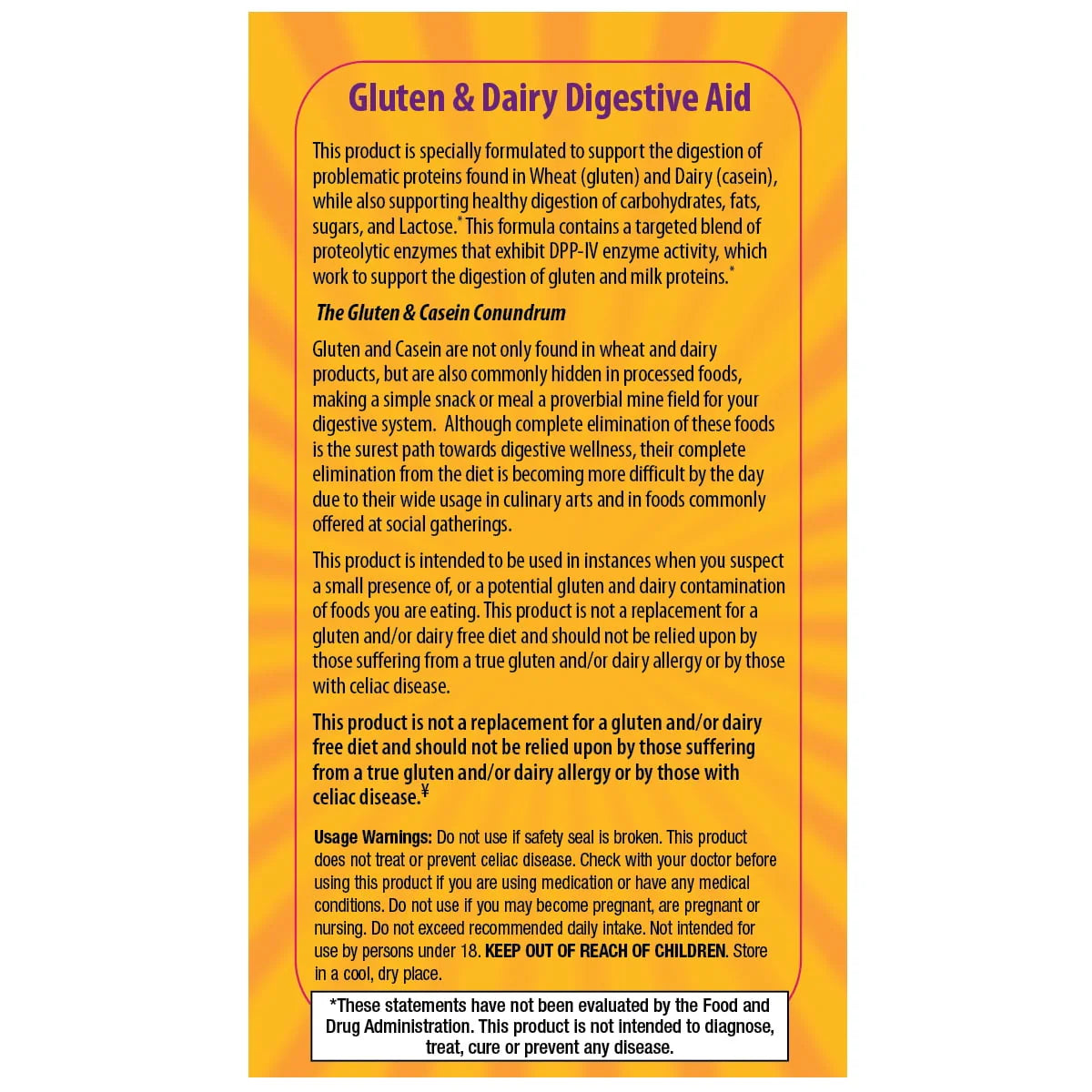 Gluten & Dairy Digestive Aid O58379