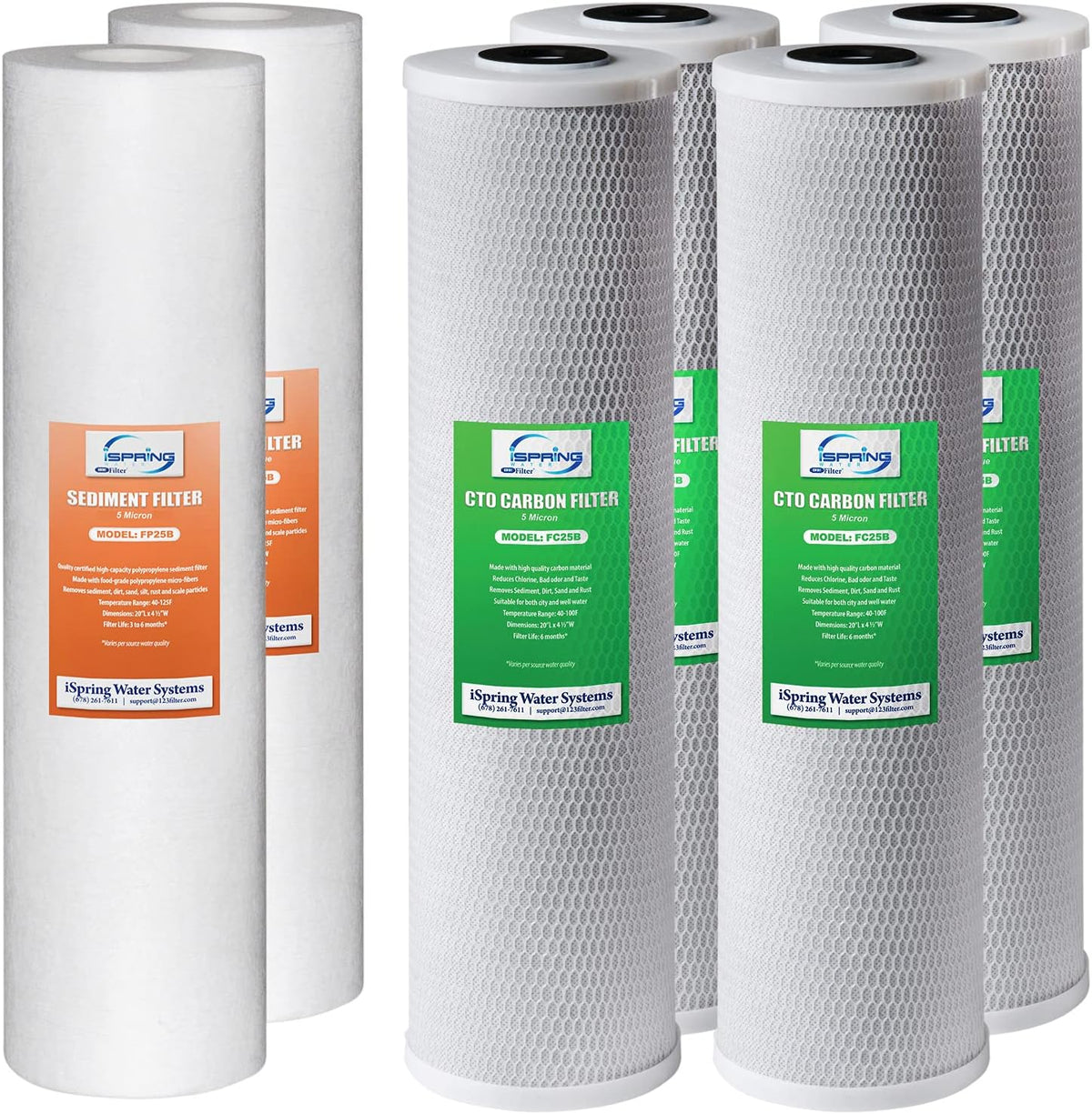 3-Stage Whole House Water Filter Set Replacement Pack with Sediment, CTO Carbon Block, and Iron & Manganese Reducing Cartridges Z69775