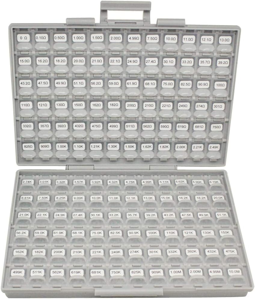 0402 Size Surface Mount Resistor Kit, 144 Values, 100pc/value, 1%, E96 Serial, 0ohm to 1mohm O69403