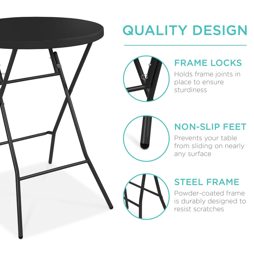 32in White Folding Bar Height Table K2288