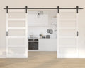 36''×84'' Frosted Glass Barn Door x 2 with Hardware Kit Y95042