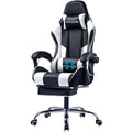White Gaming Chair with Footrest J8885