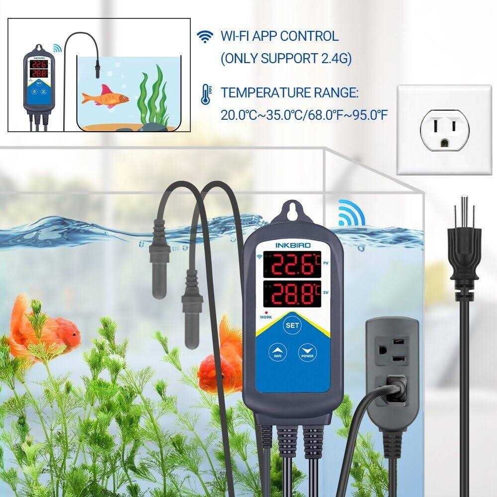 Wi-Fi Aquarium Thermostat Heater Temperature Controller W145